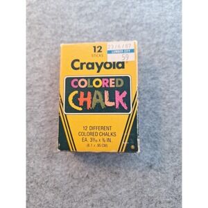 VTG Crayola Colored Chalk 12 Colors 12- Stick Pack From 1985 Price Tag From 1987